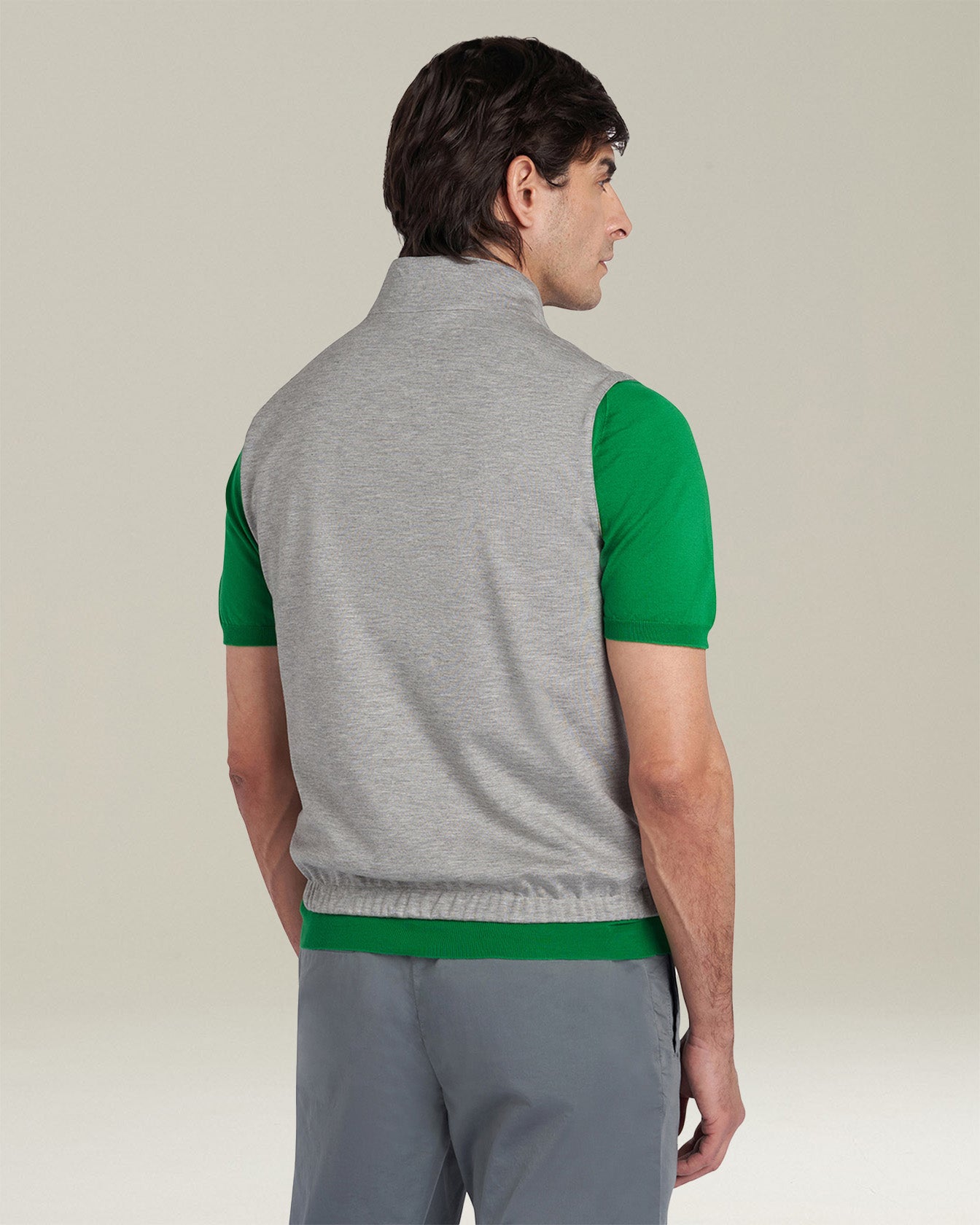 Kiton Outerwear Sleeveless Blouson Polyester Weste grau Wendbar