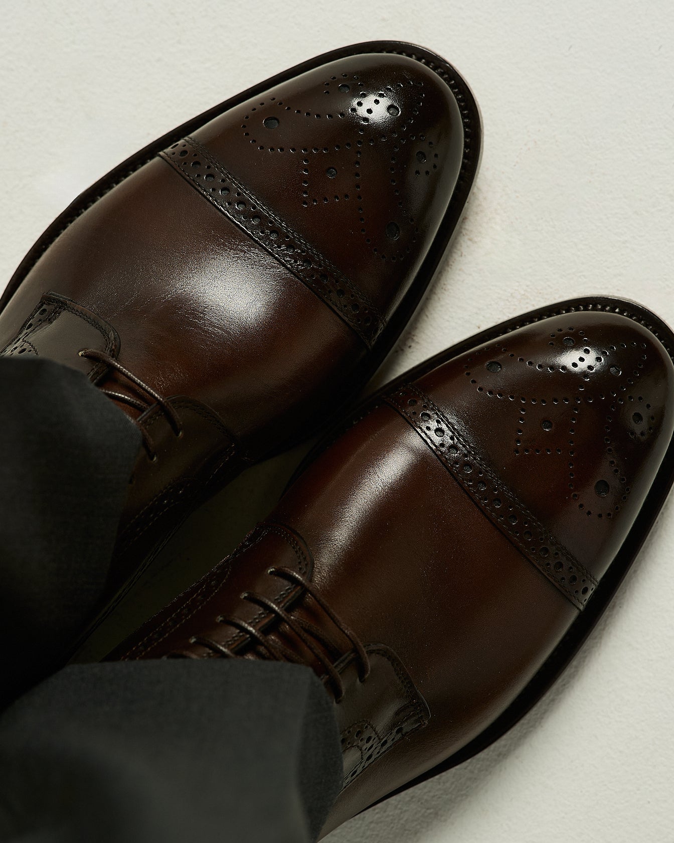 Kiton Roma Oxford Schuhe Dunkelbraun Kalbsleder