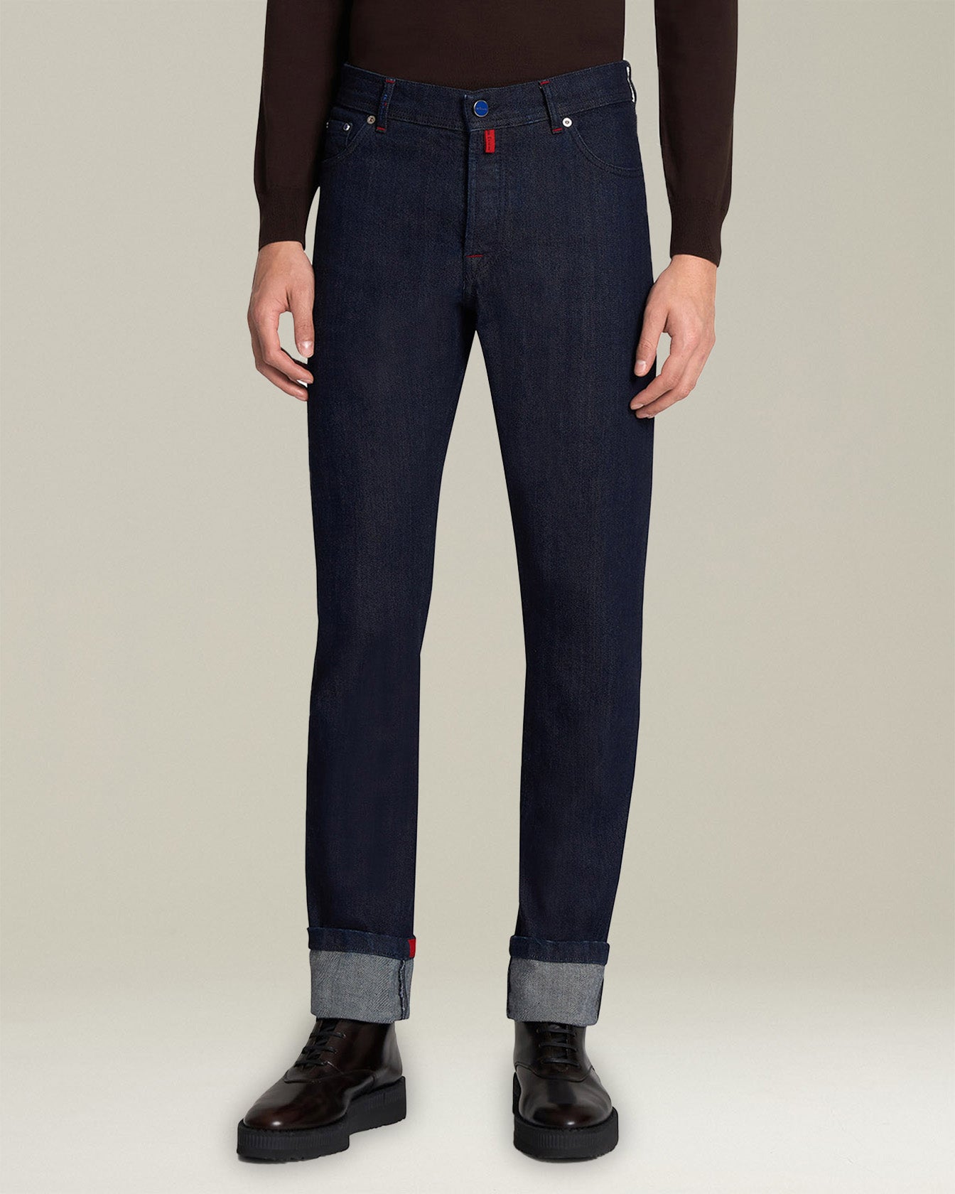 Kiton Trousers Jeans Baumwolle dunkelblau Gr.34 Slim Fit