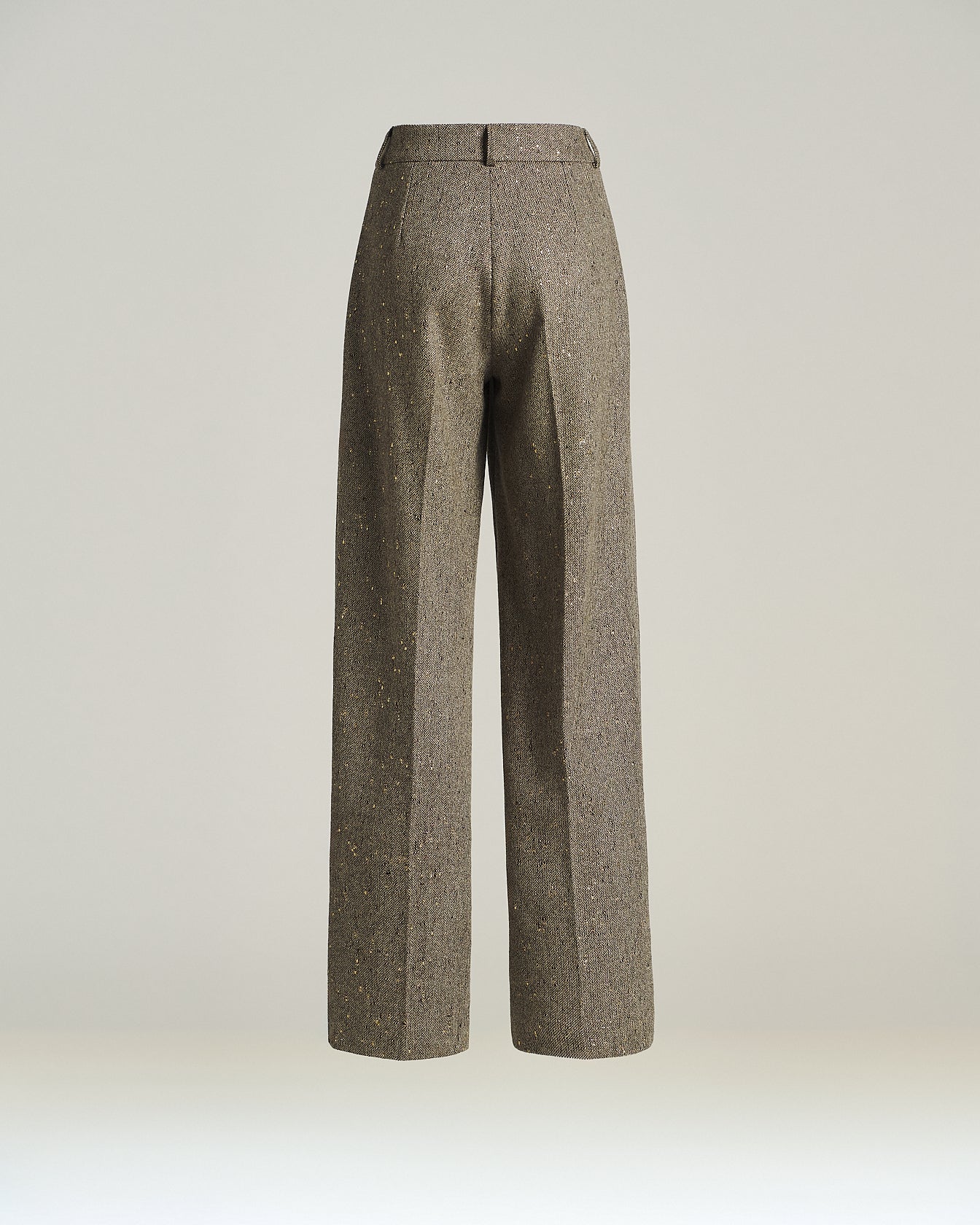 Kiton Brown Wool Bouclé High-Waist Hose Braun Gr.40