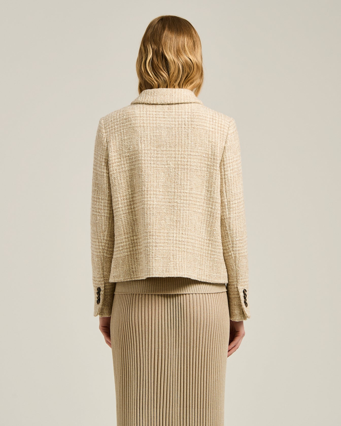 Kiton Peacoat Wolle-Alpaka beige Gr.40 zweireihig