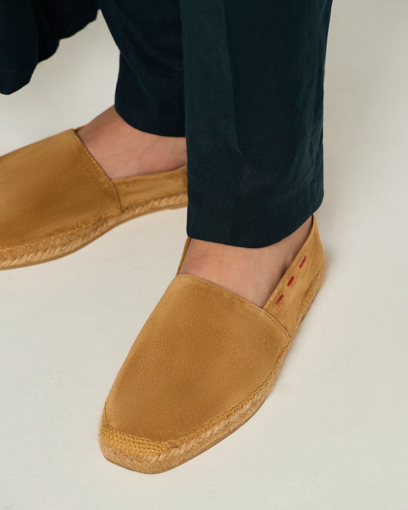 Kiton Shoes Espadrilles Cognac Wildleder Slip-On