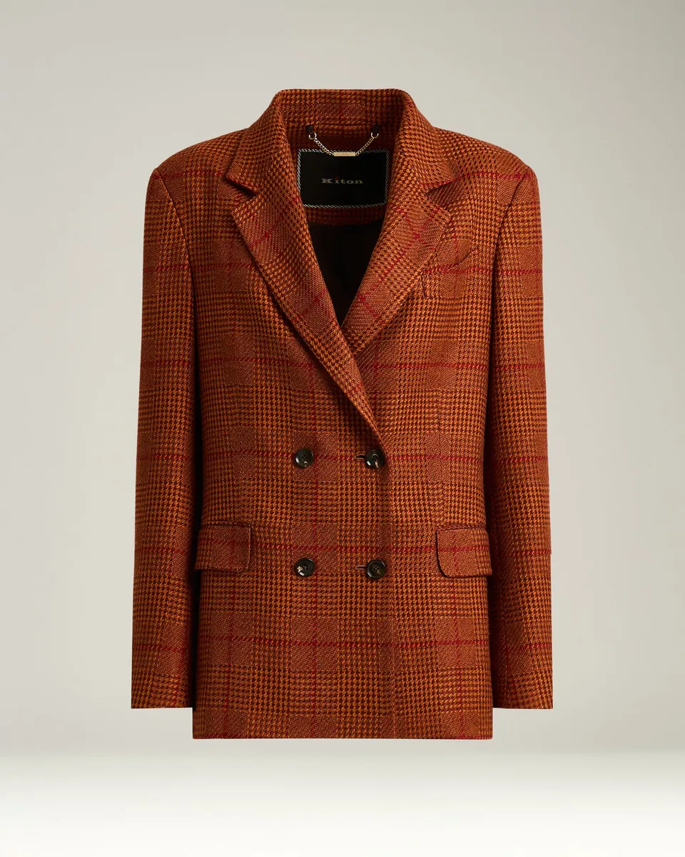 Kiton Jackets Terracotta Blazer Seide Kaschmir