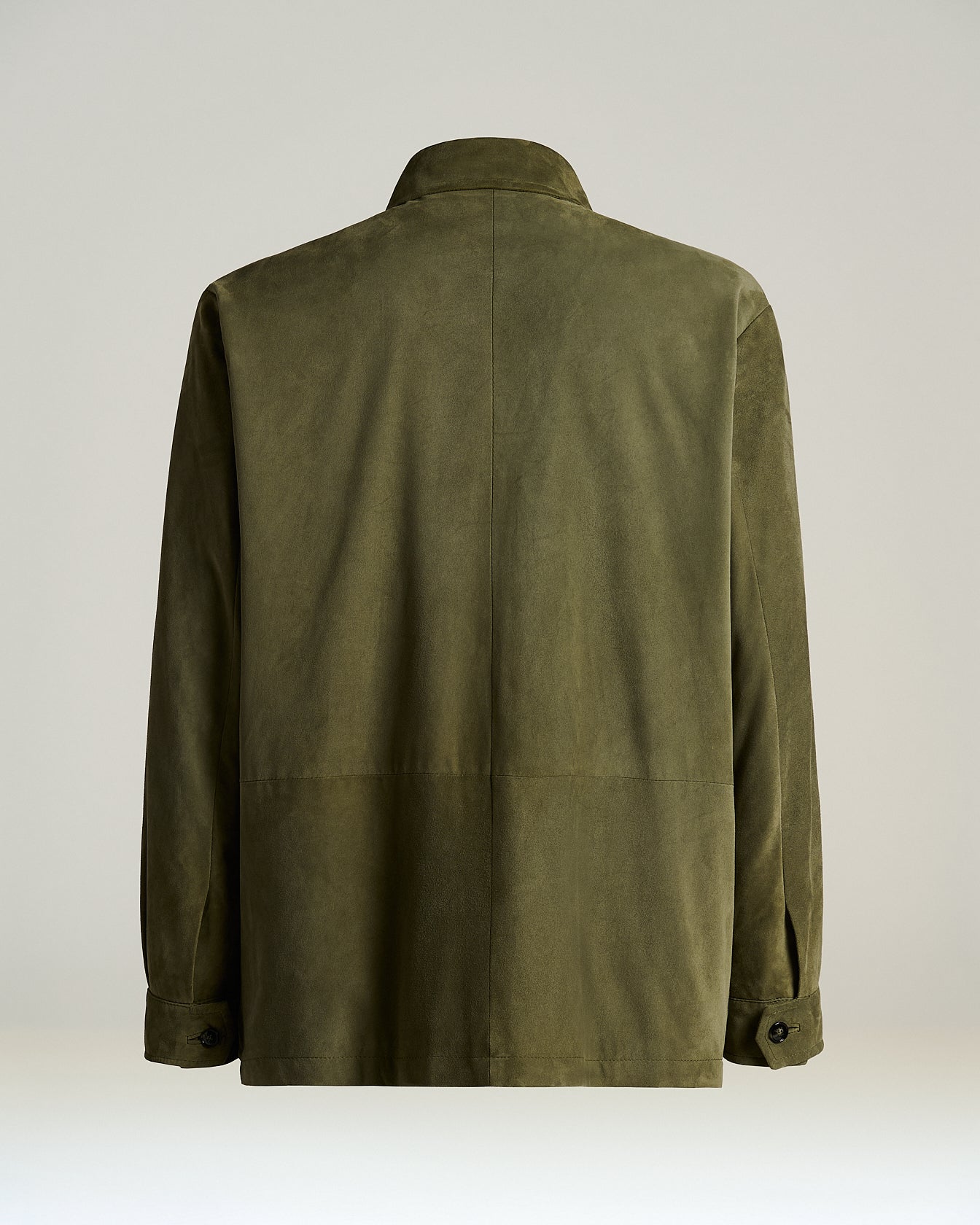 Kiton Outerwear Wildlederjacke grün Veloursleder