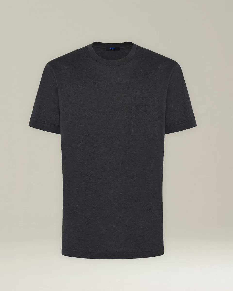 Kiton Trousers Jersey T-Shirt Baumwolle Brusttasche