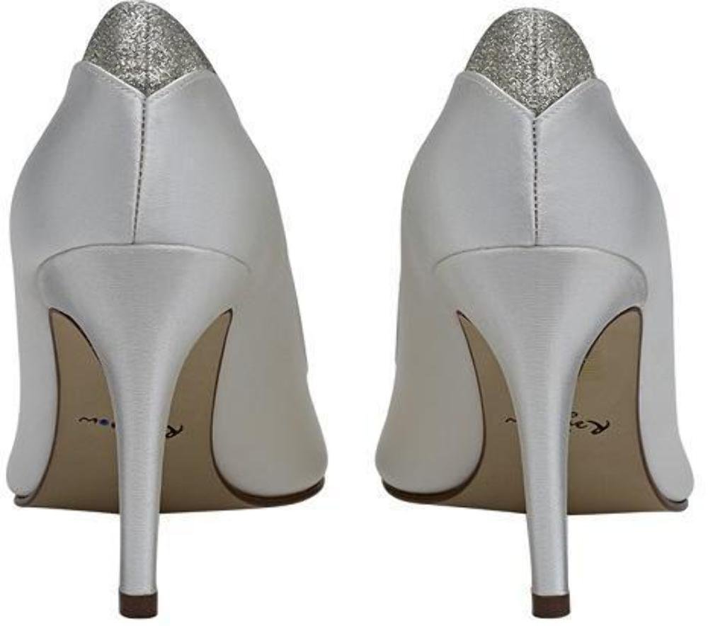 Rainbow Club Embellished Billie Pumps Ivory Satin Glitzer 9 cm