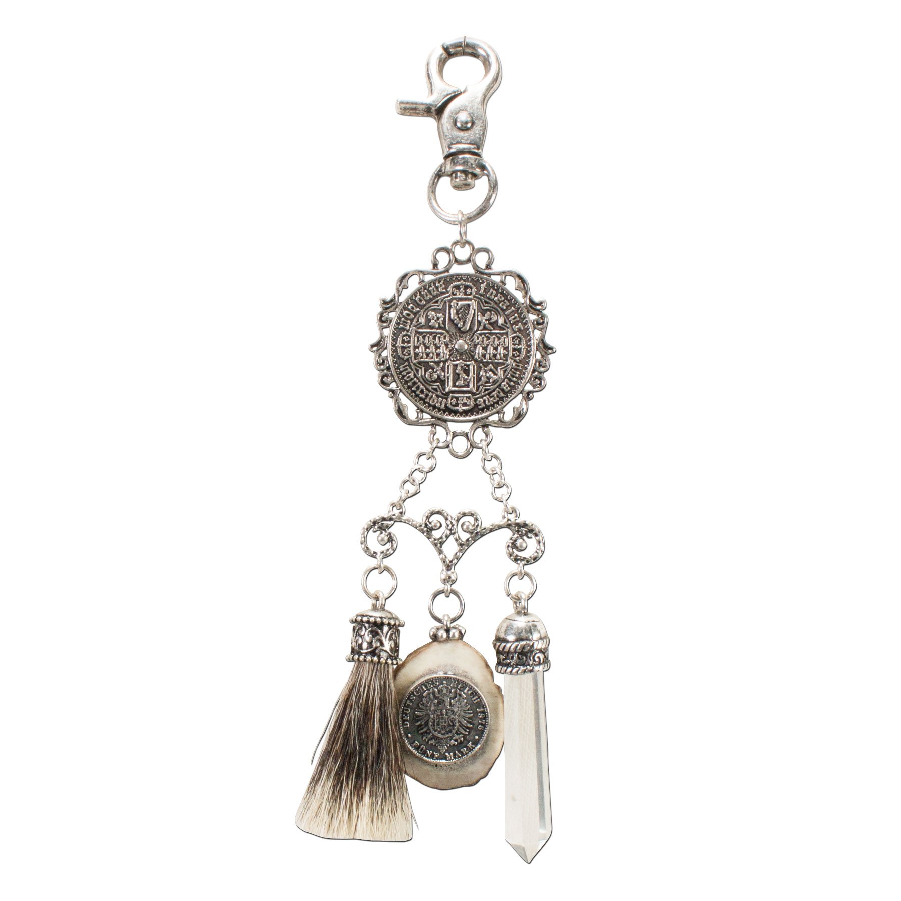 Alpenflüstern DAHEIM Leo HCH028 Charivari antik-silber Hirschhorn
