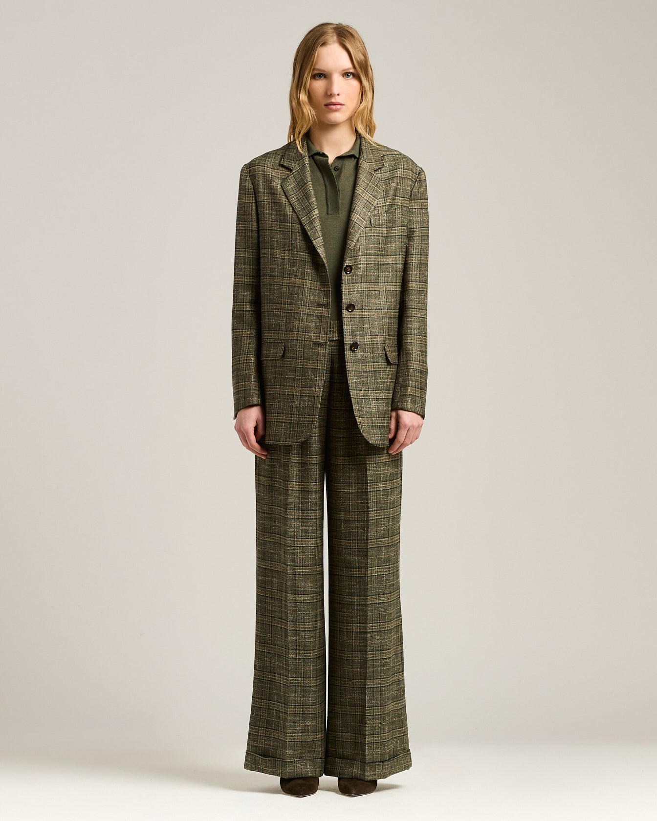 Kiton Jackets Prince of Wales Blazer grün Viskose
