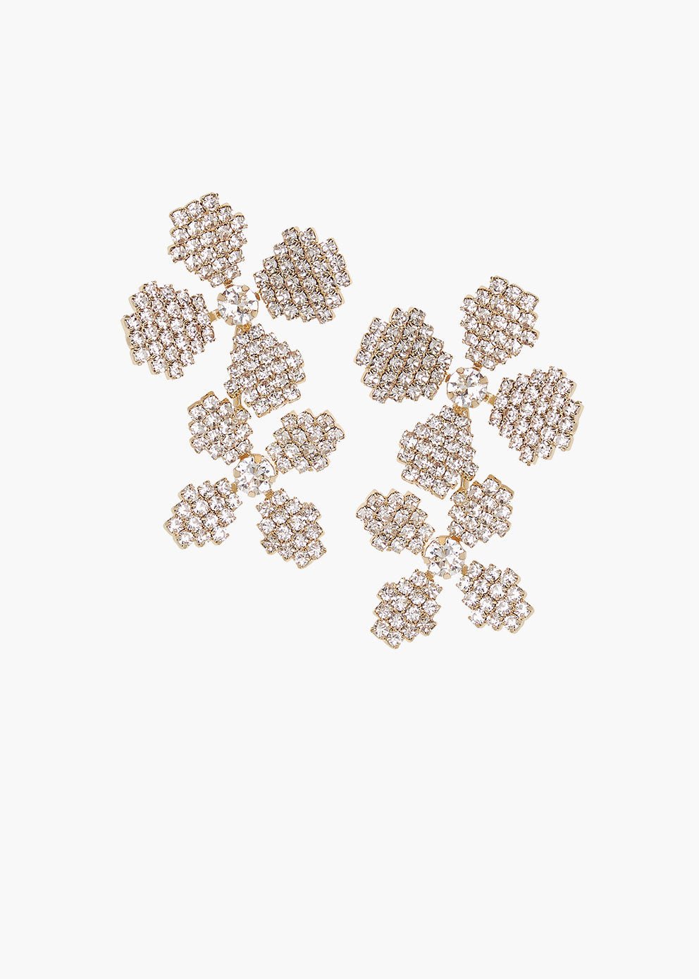 Elizabeth Bower June Bud Dublet Florale Braut Ohrringe Rhodium