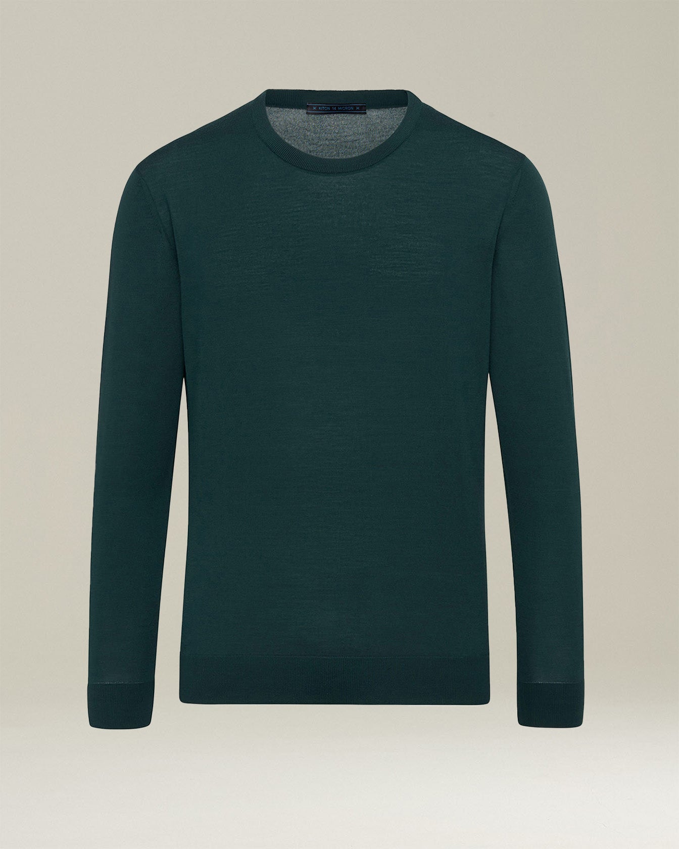 Kiton Knitwear Jersey Pullover L Wolle Grün 14 Micron