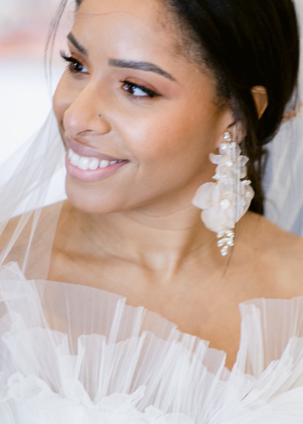 Elizabeth Bower Artemis Chandelier Gold Blush Organza