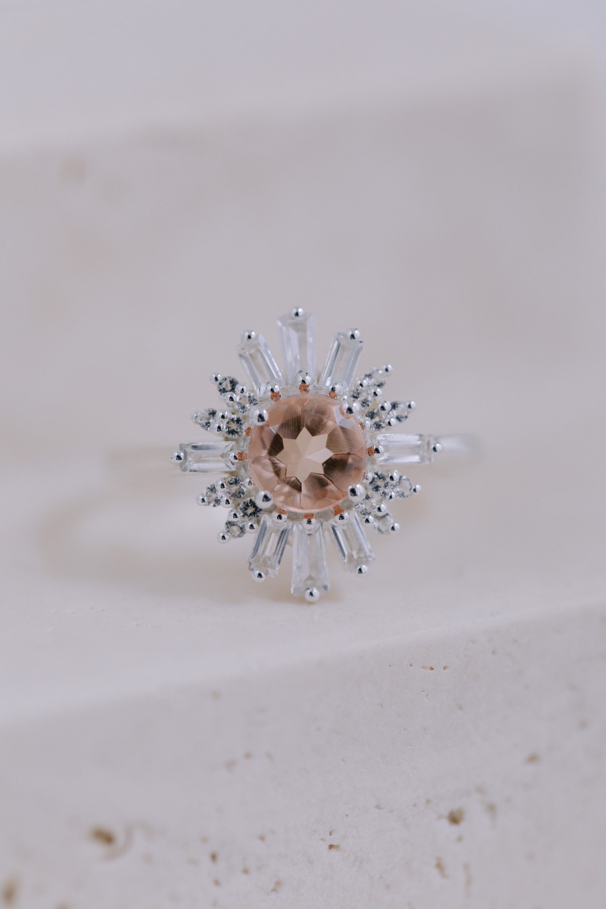 Juvelan Delhi Ring Silber Morganit Gr. 52