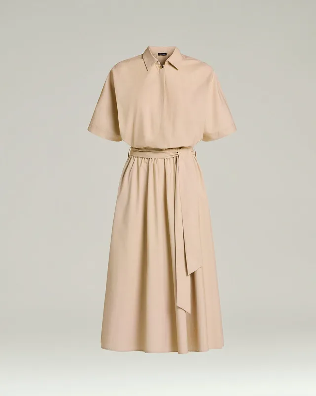 Kiton Dresses Belted Orange Kleid Gr.40 Nylon Seide Midi