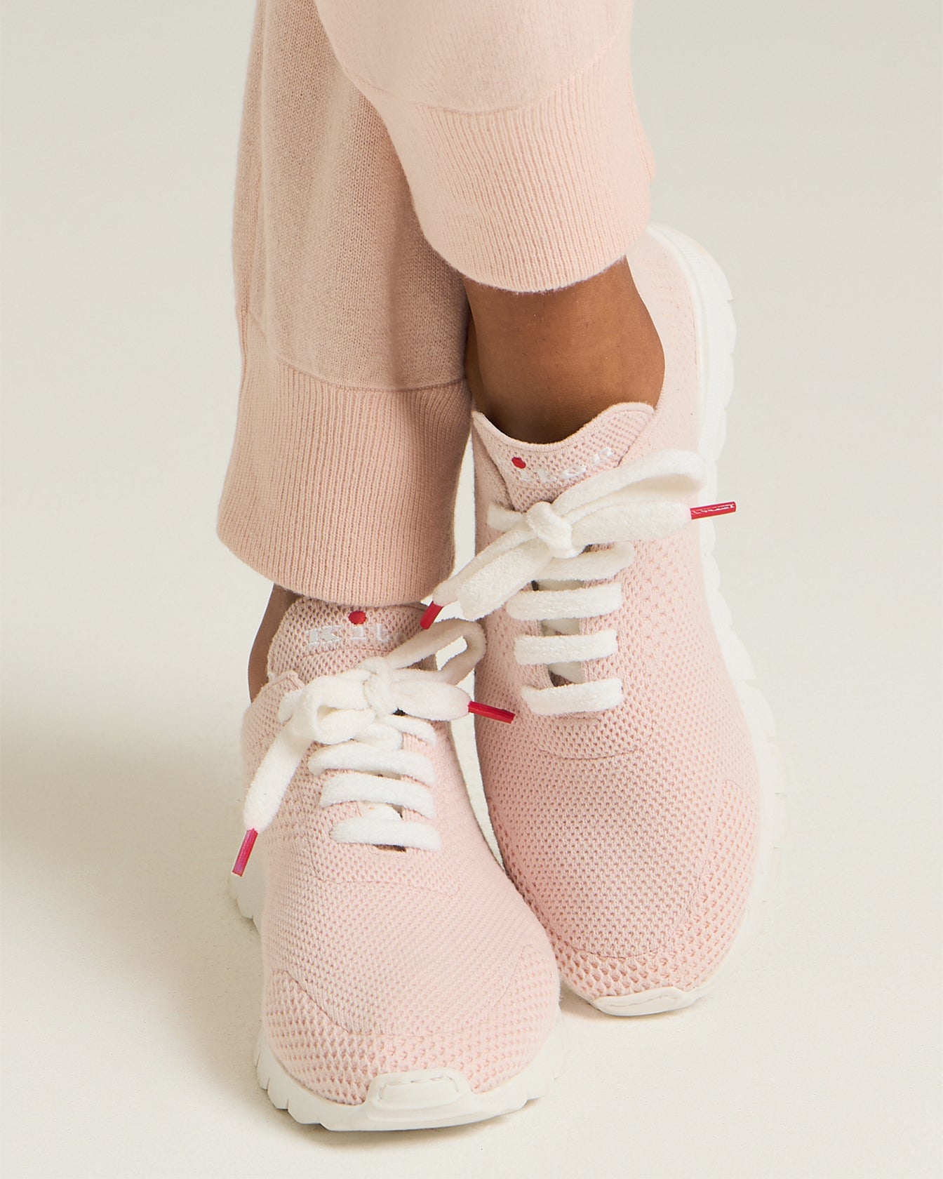 Kiton Shoes Fit Sneakers Kaschmir Strick Weiss