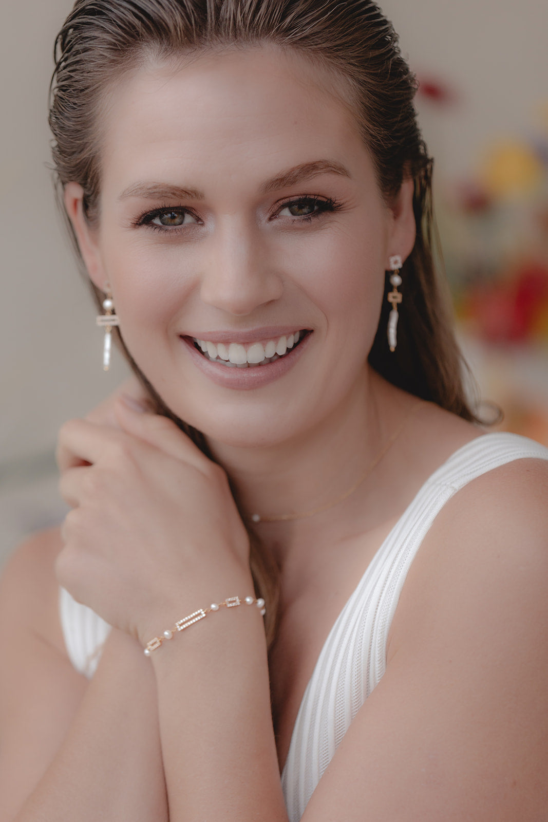 Juvelan Art Style Perlenarmband Silber mit Kristallen
