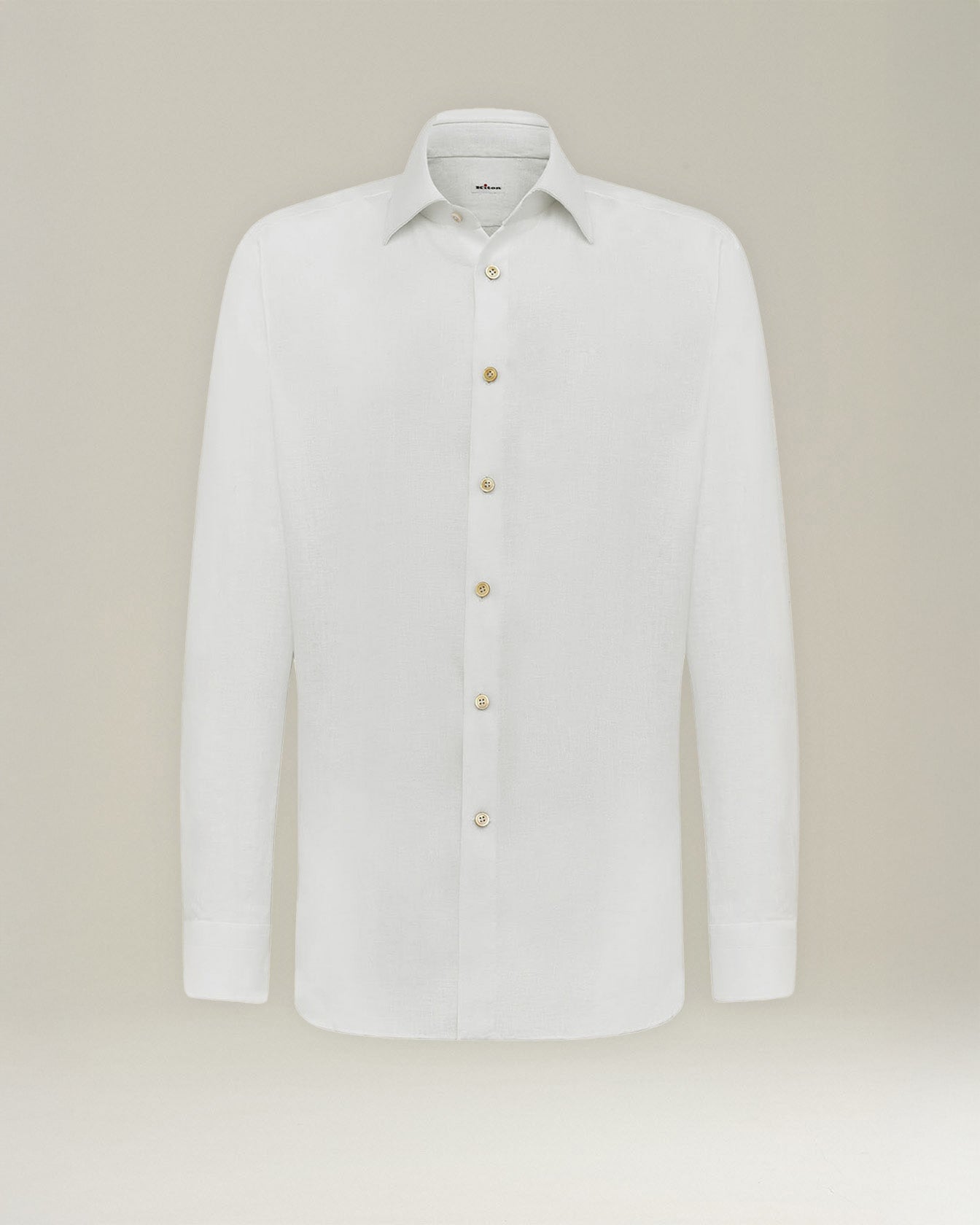Kiton Shirts Essential Leinenhemd Gr. 40 weiß