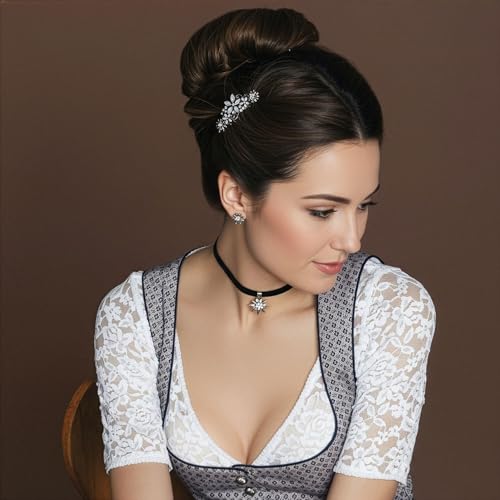 Alpenflüstern ADV095 Haarkamm Edelweiß Symphonie antik-silber