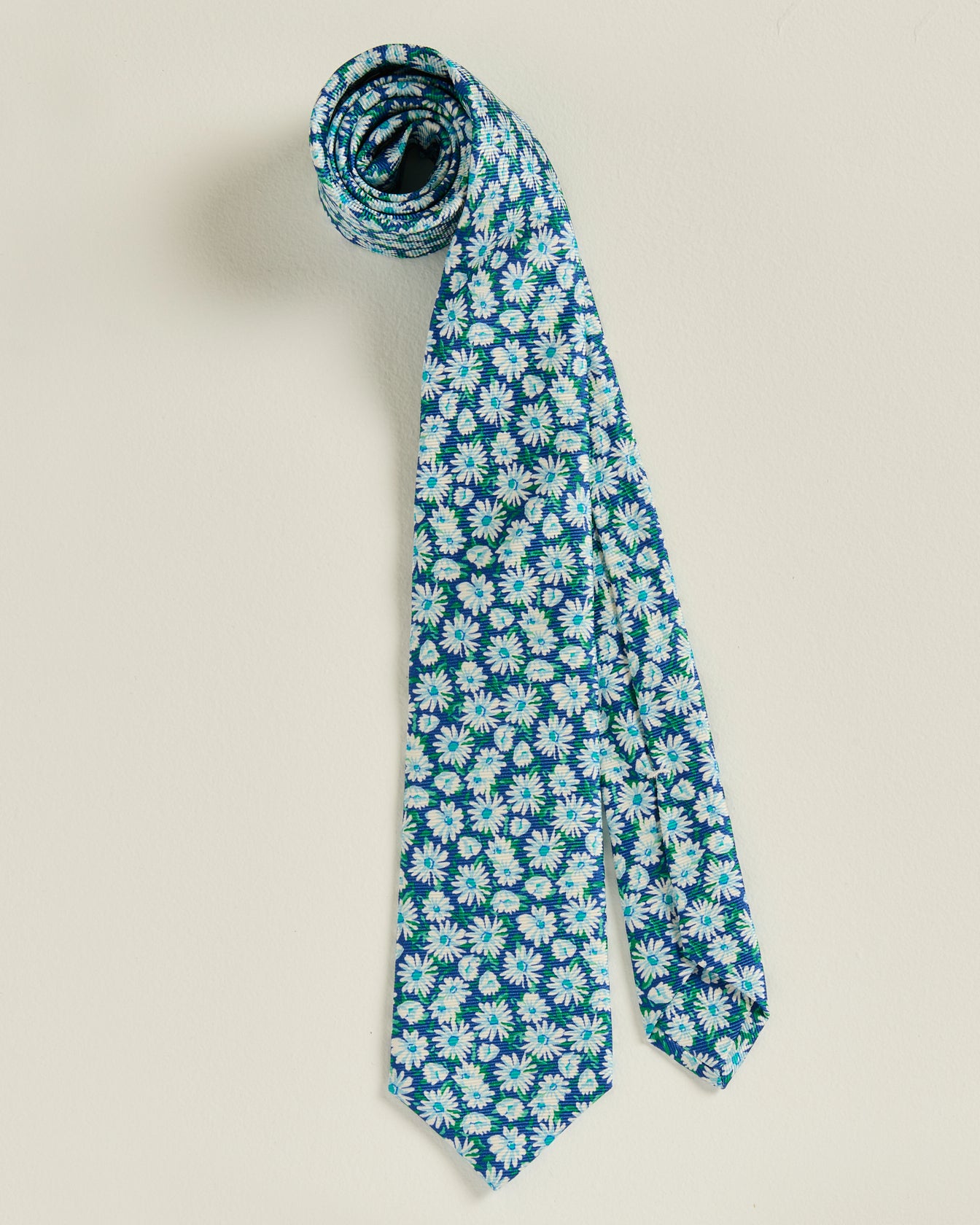 Kiton Ties Krawatte Seide Blau Grün Micro-Floral TU