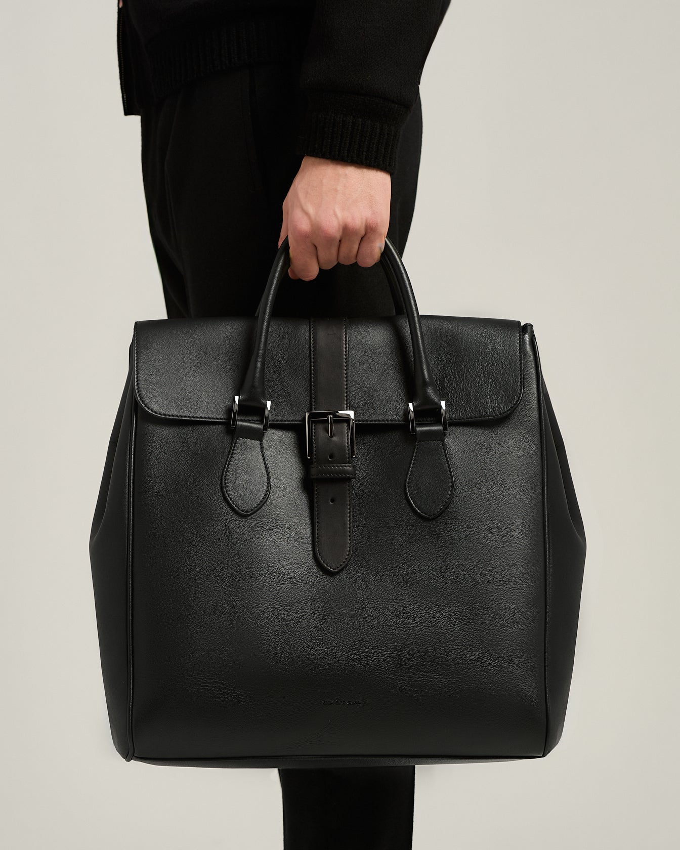 Kiton Bags Shopping Bag Kalbsleder schwarz TU Shopper