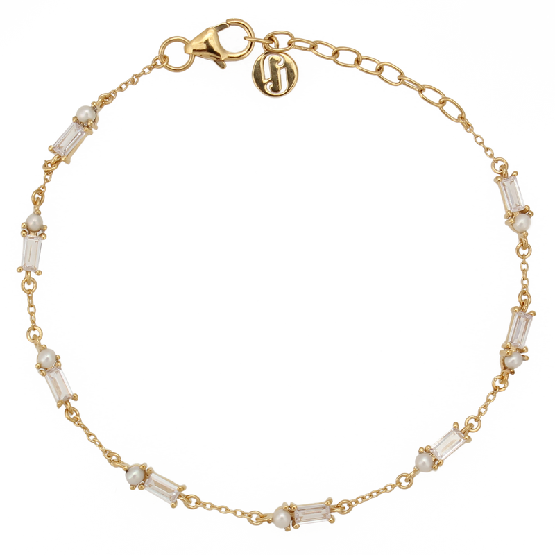 Juvelan Muse Armband Süßwasserperlen Baguette 15 cm
