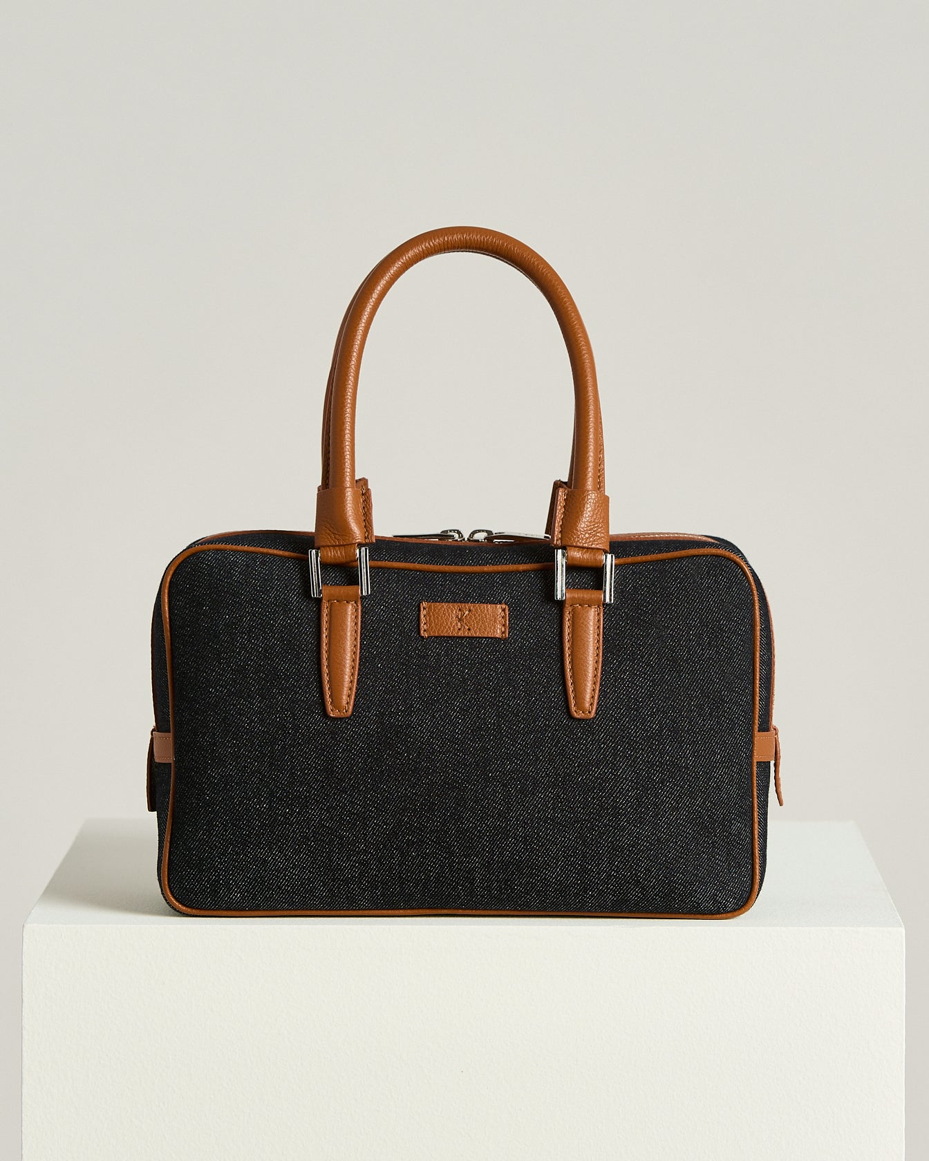 Kiton Kiss Me Tasche Baumwolle Leder TU natur