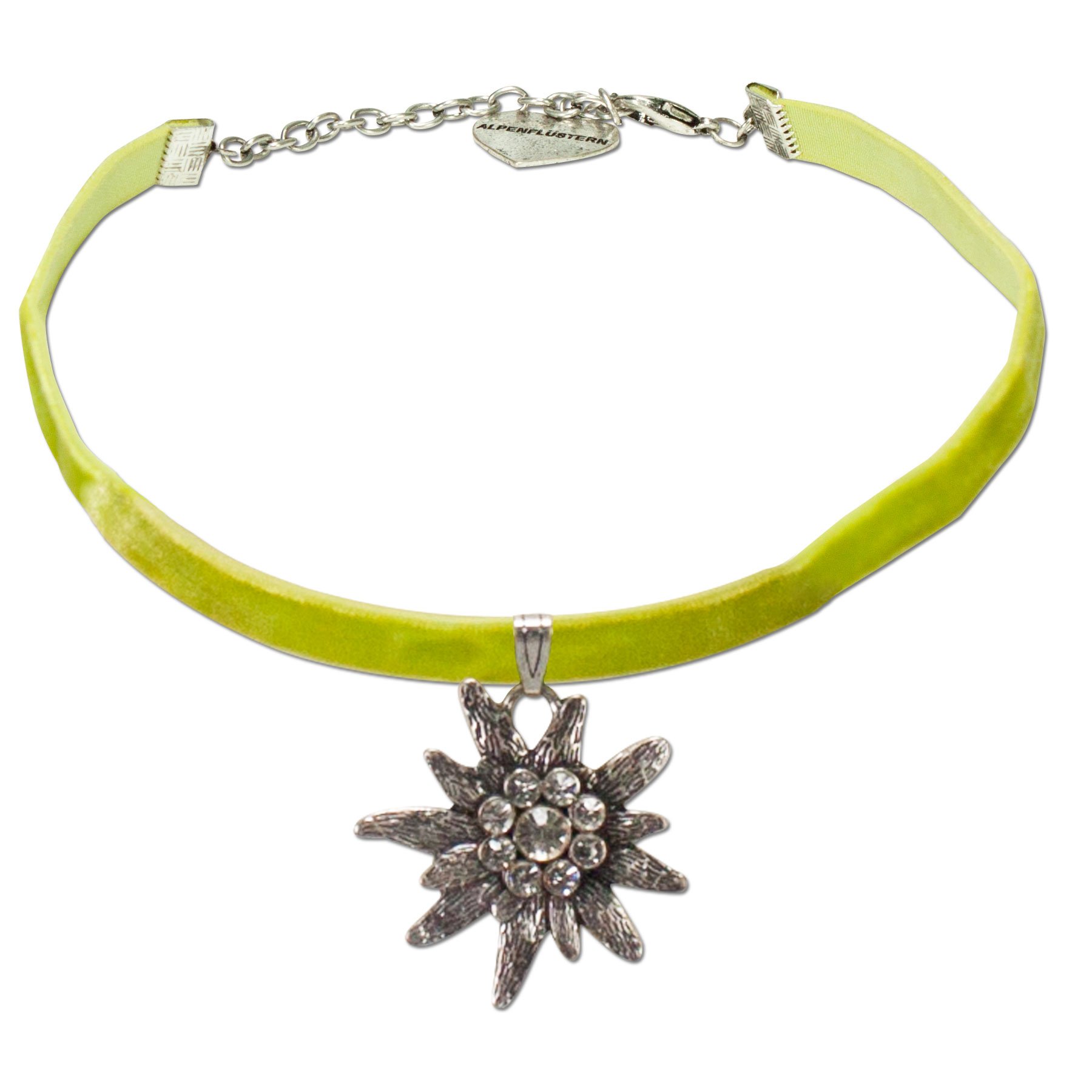 Alpenflüstern DAHEIM DHK069 Kropfband Edelweiß grau schmal