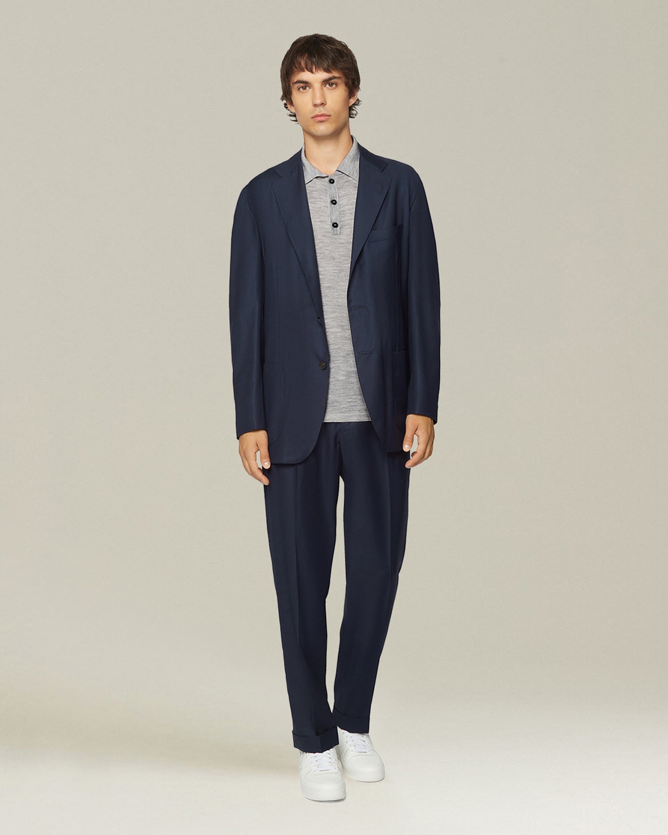 Kiton Deluxe Polo Wolle Seide Herren Leicht