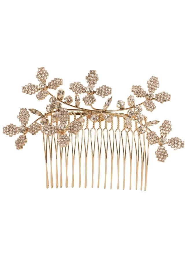 Elizabeth Bower Budding Cascade Comb Haarkamm Gold Kristall