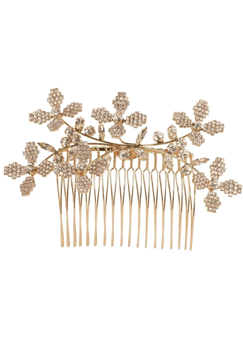 Elizabeth Bower Budding Cascade Comb Haarkamm Gold Kristall