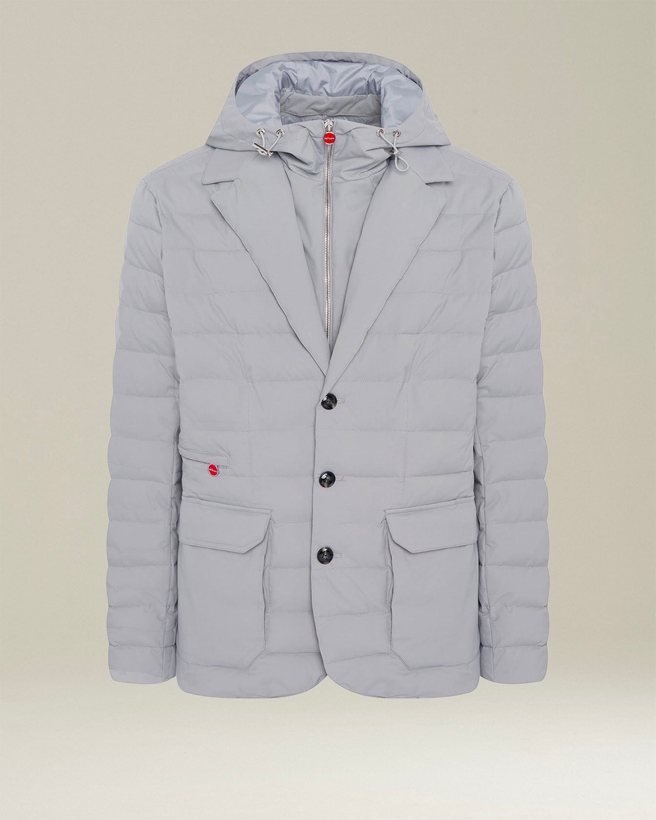 Kiton Jackets Jacke grau Technik-Seide Kapuze Stepp