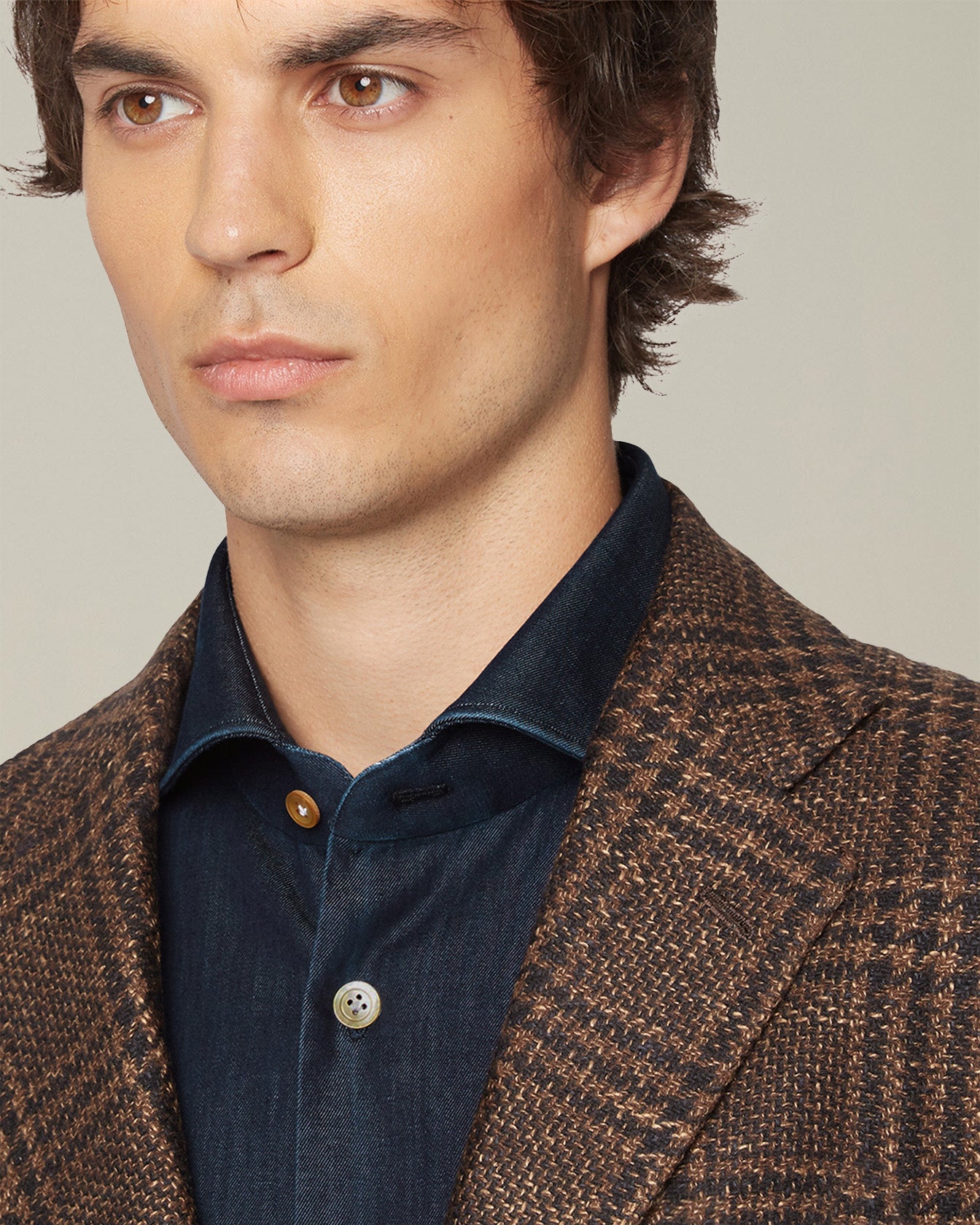 Kiton Jackets Karo Sakko Wolle Seide Cashmere Blend