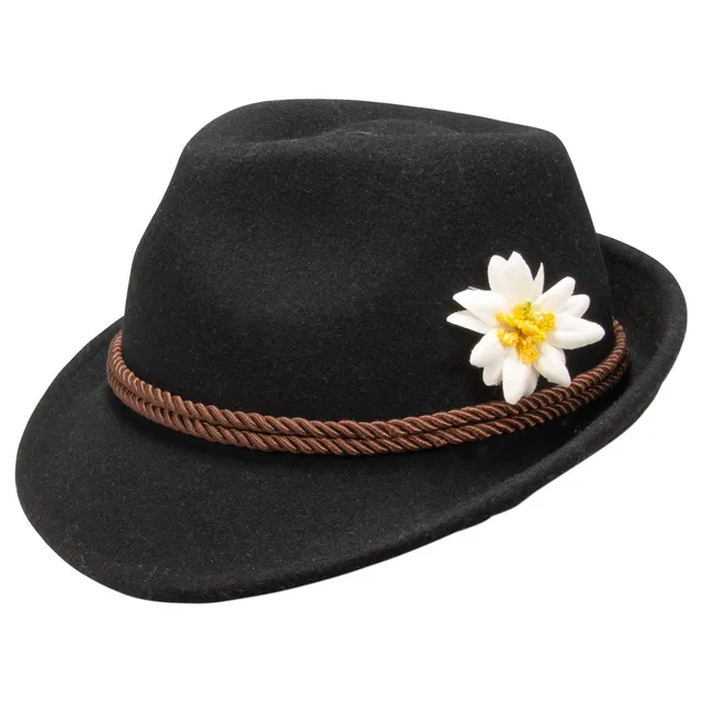 Alpenflüstern DAHEIM ADV118 Filzhut schwarz Edelweiss