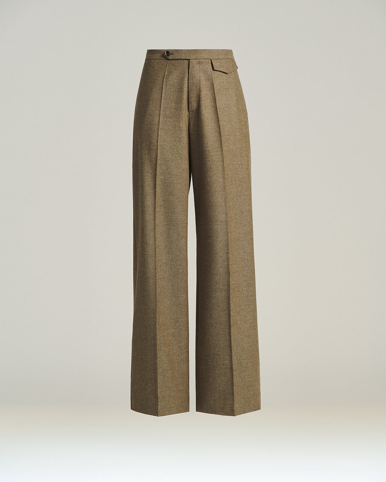 Kiton Hose Wolle-Kaschmir Fischgrat braun weit Gr.42