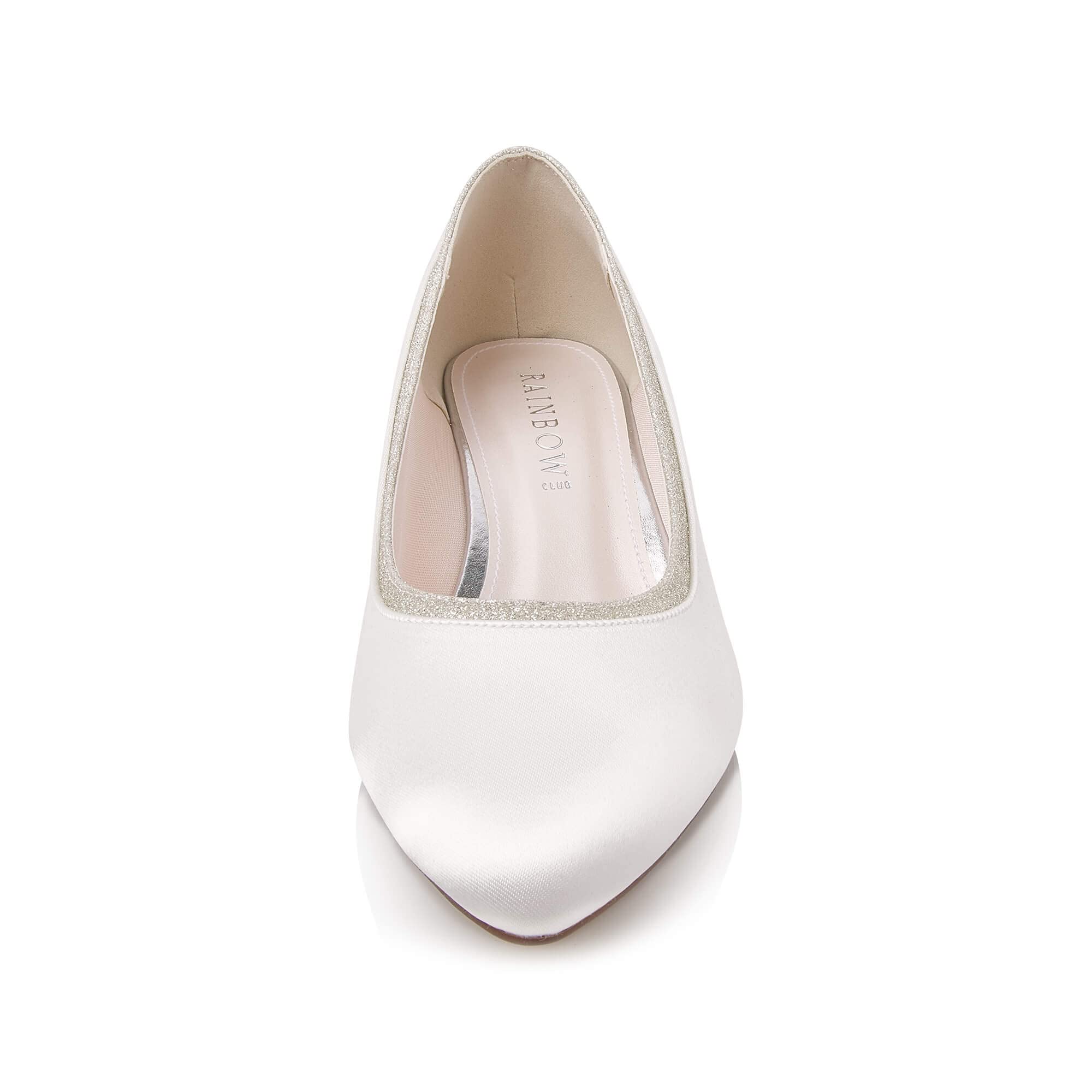 Rainbow Club Wide Fit Maddi Brautpumps Ivory Glitzer 4cm