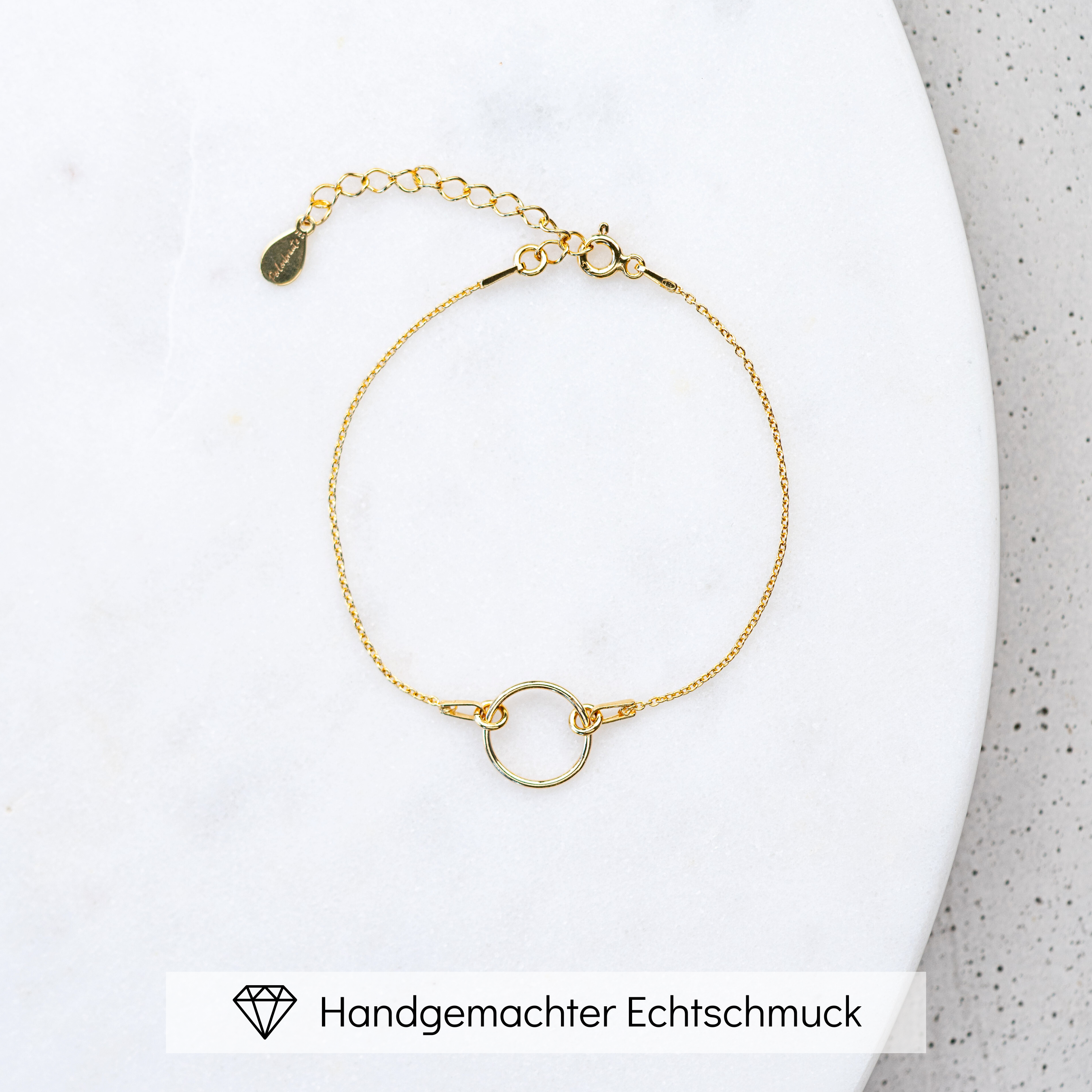 Perlenbräute Armbänder Toni Armband Gold 16-19cm 925 Silber