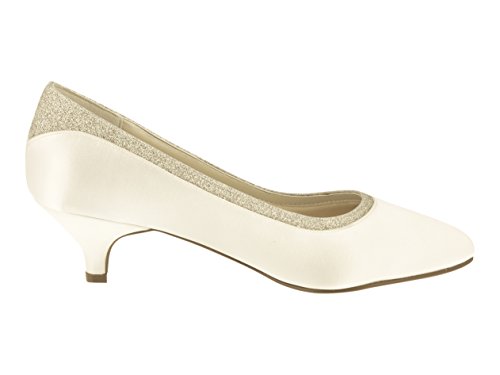 Rainbow Club Bobbie Pumps Brautschuhe Satin Glitzer 36 EU