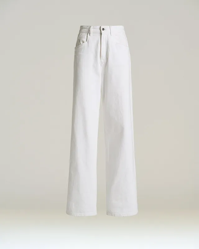 Kiton Optical White Cotton Pants Jeans Weiß Stretch