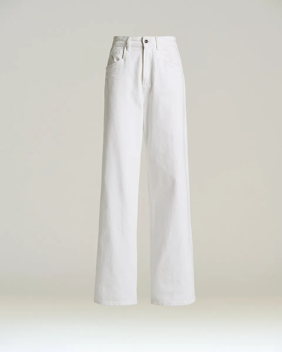 Kiton Optical White Cotton Pants Jeans Weiß Stretch