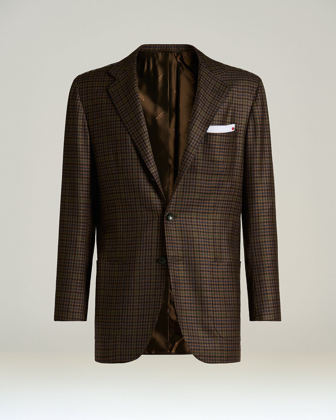 Kiton Single-Breasted Sakko Braun Kaschmir Kariert