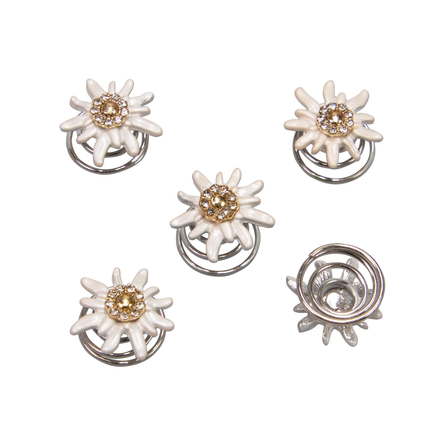 Alpenflüstern DAHEIM Greta Haar-Curlies Haarschmuck creme-weiß 5er Set