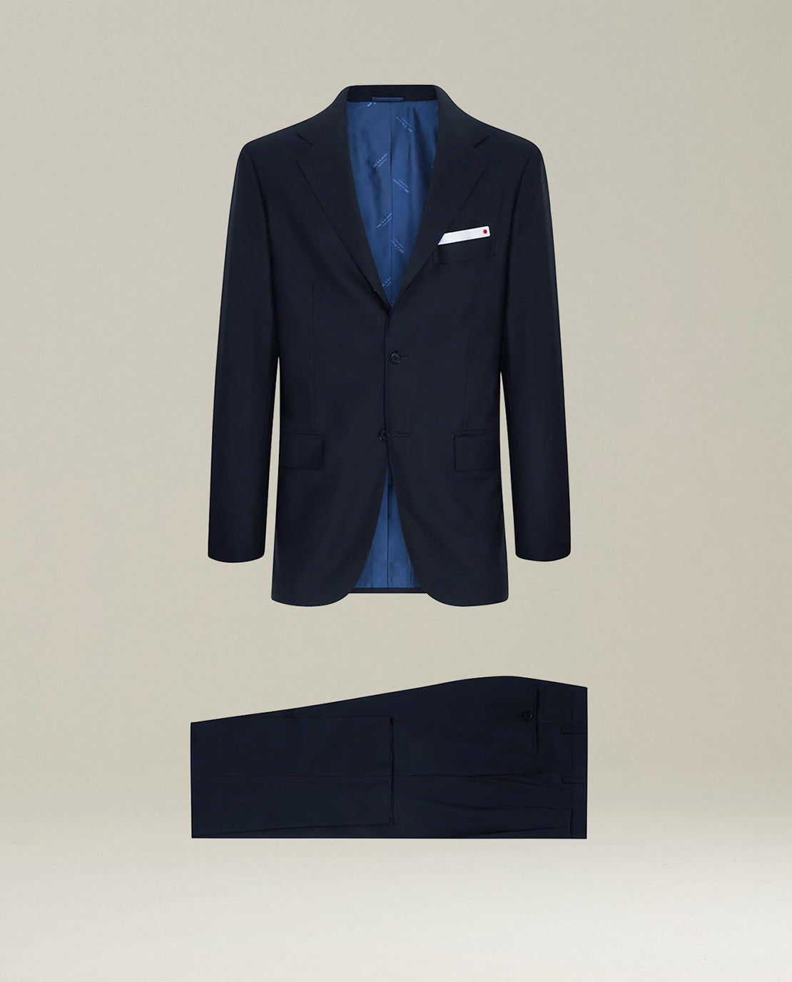 Kiton Suits Navy Blue 14-Micron Wool Suit Anzug Wolle Gr.46-58