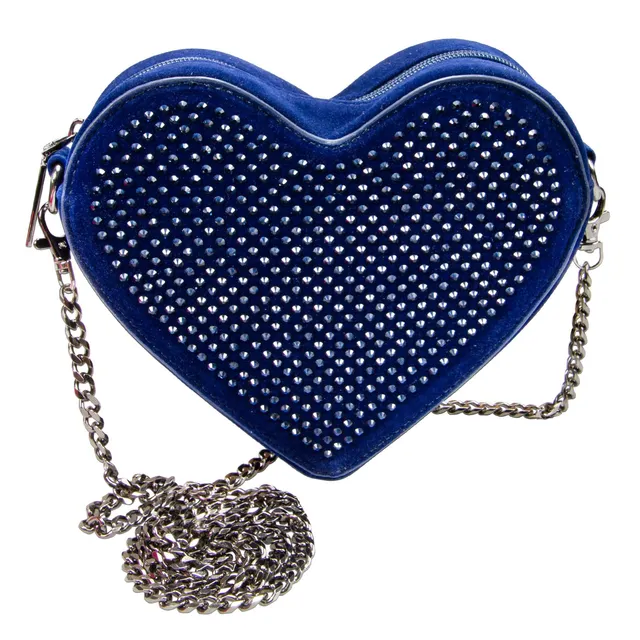 Alpenflüstern DAHEIM DTA106 Dirndltasche Samtherz blau Strass