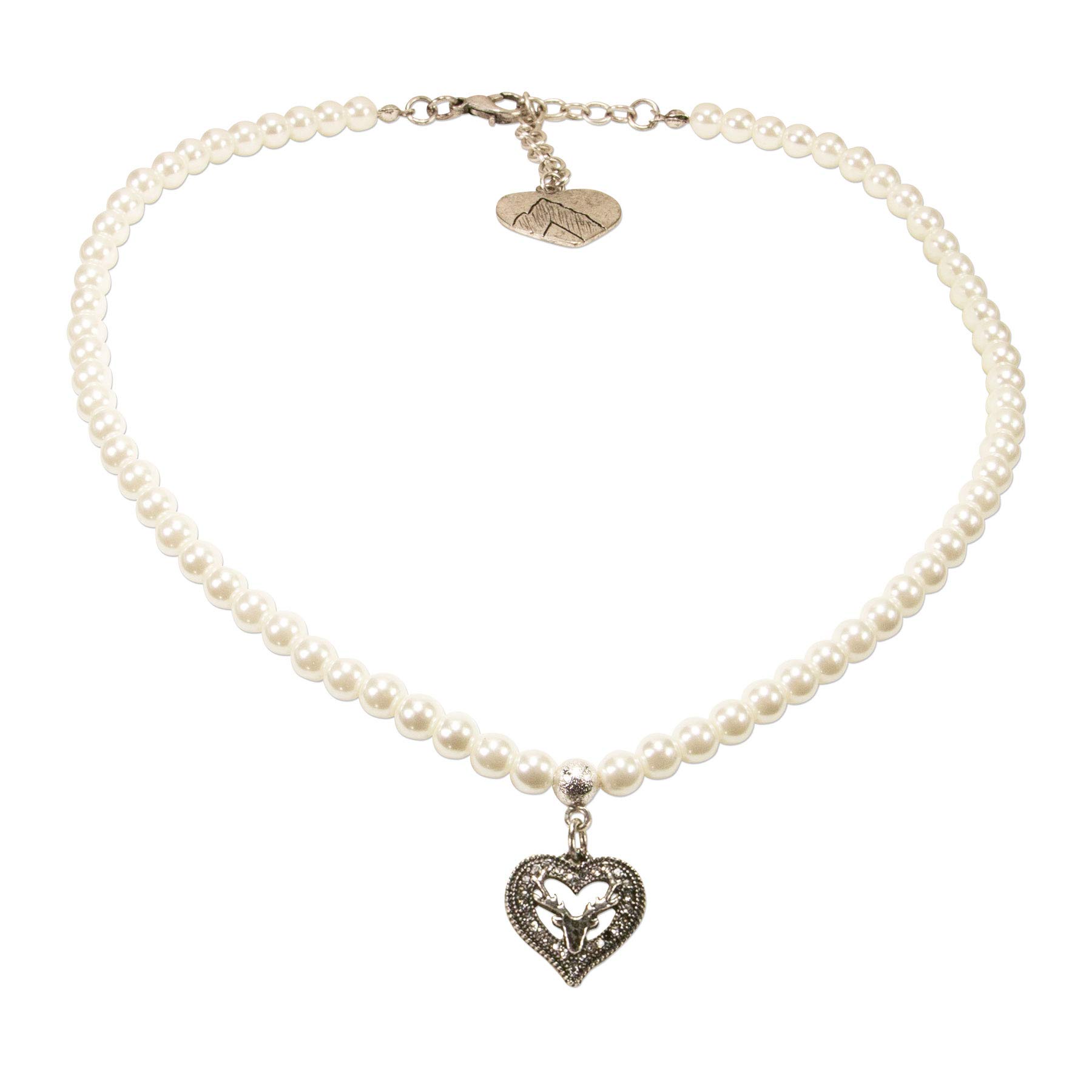 Alpenflüstern DAHEIM SET047 Trachtenschmuck-Set Perlen creme-weiß 5-teilig