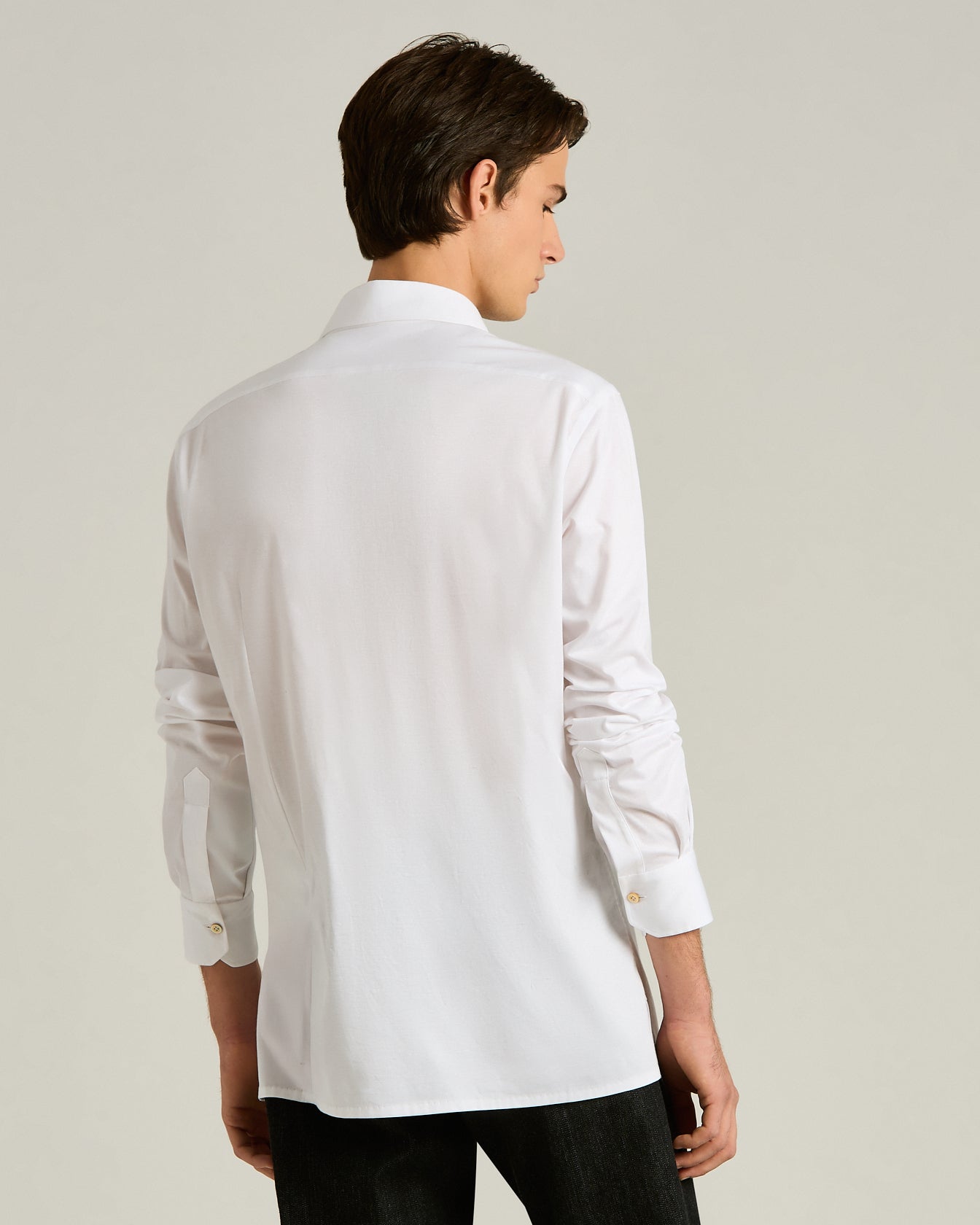 Kiton Shirts Nerano Hemd Weiß Baumwolle Brusttasche Gr.42