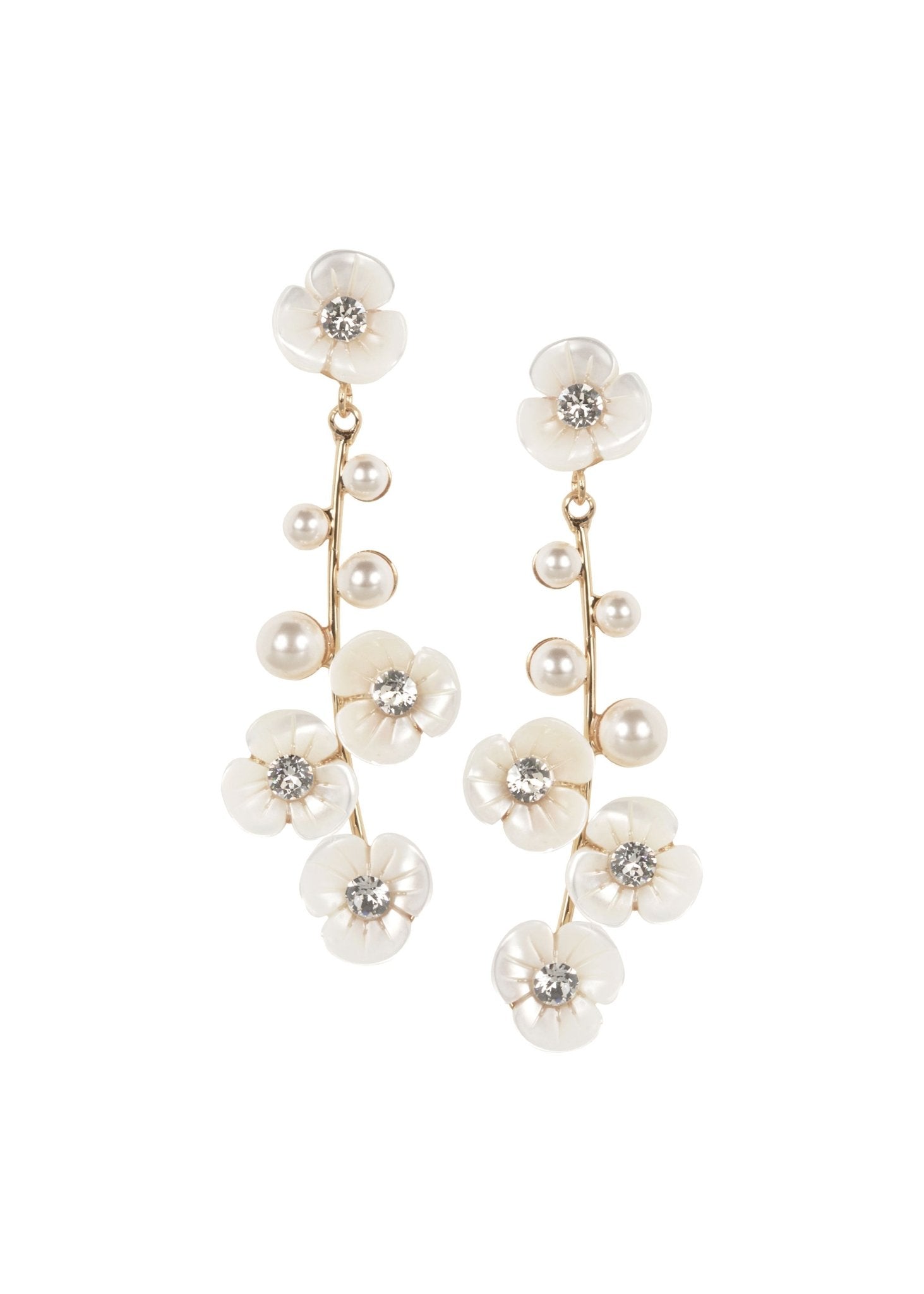 Elizabeth Bower Loretta Gold Braut Ohrringe Blumen Tropfen Stecker