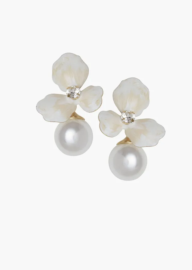 Elizabeth Bower Orchid Blush Duet Ohrringe Gold Perle