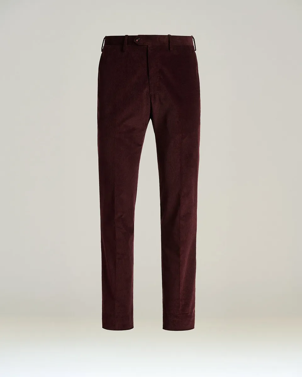 Kiton Bordeaux Contemporary Cord Hose Baumwolle Wolle Herren