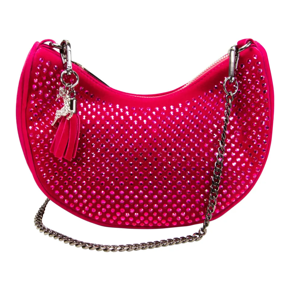 Alpenflüstern DAHEIM DTA101 Dirndltasche Pink-fuchsia Samt Strass