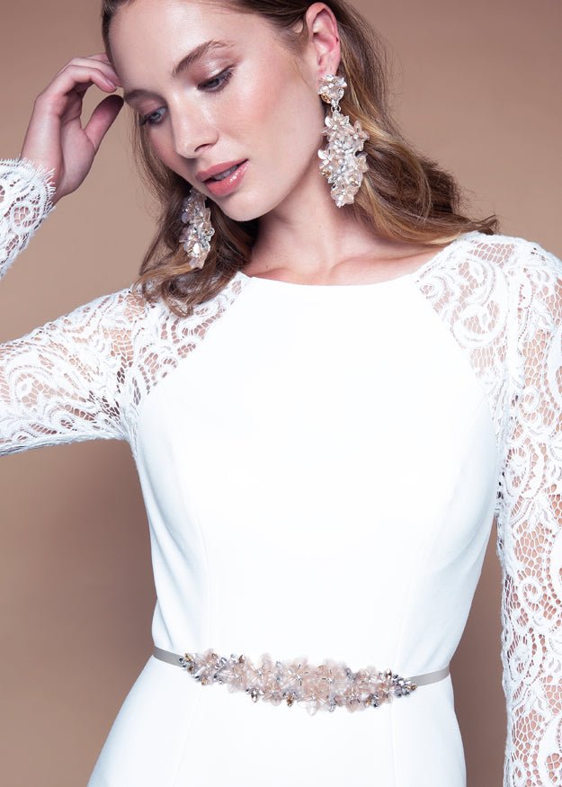 Elizabeth Bower Francine Sash Long Brautgürtel Blush