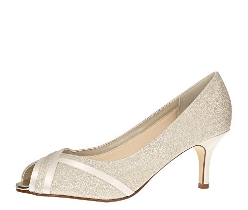 Rainbow Club Timeless Margie Peep Toe Ivory Glitter 6,5 cm